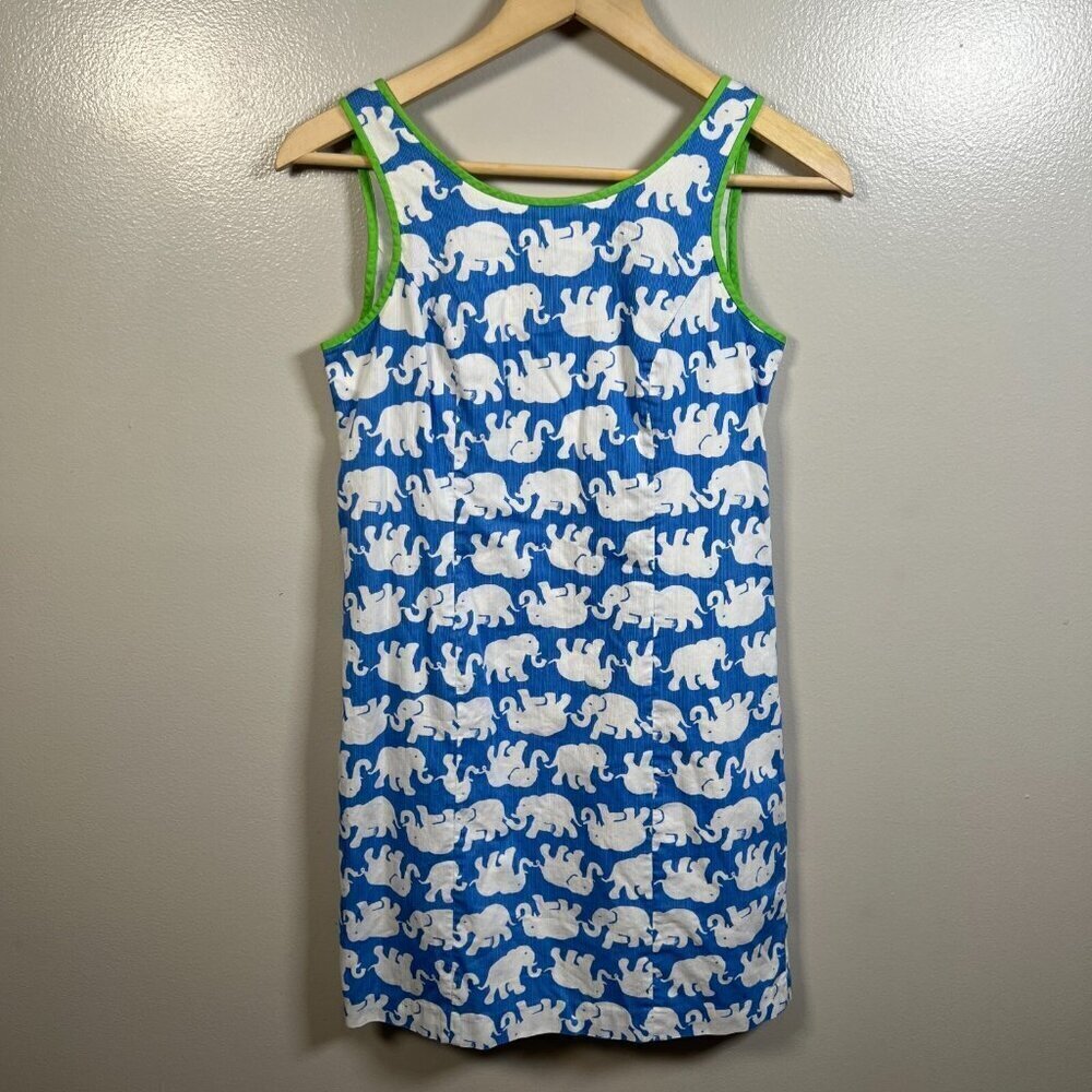 Lilly Pulitzer Cathy Shift Dress Size 0 Tusk in Sun Elephant Preppy Vacation